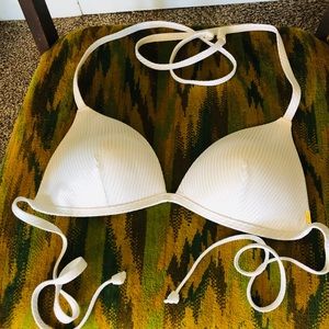 PINK white and silver padded bikini top tie back